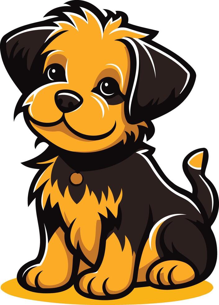 Adorable cartoon puppy with big eyes and a playful smile vector