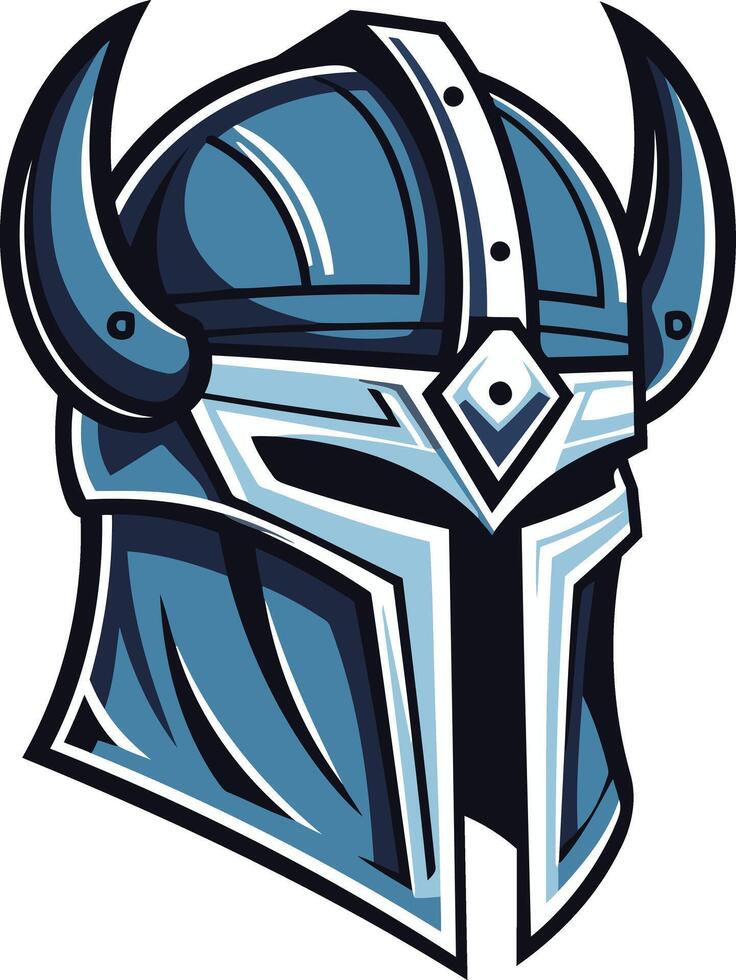 Blue Viking Helmet With Horns vector