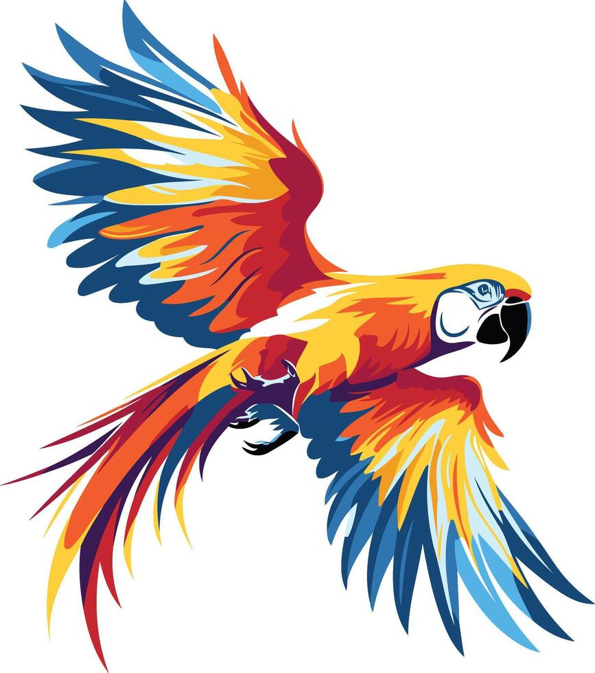 Colorful Parrot in Flight vector