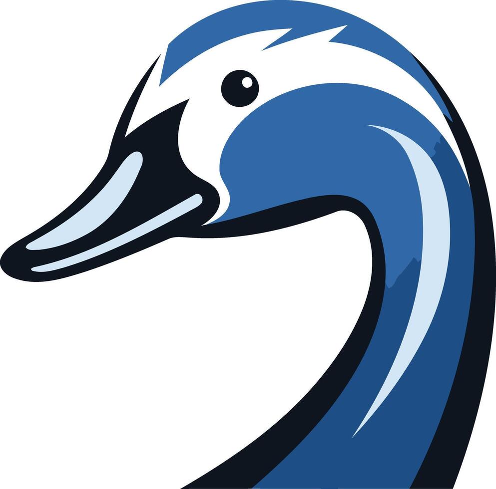 A bold and striking illustration of a goose head, perfect for logo design, branding, or as a mascot for sports teams and businesses vector