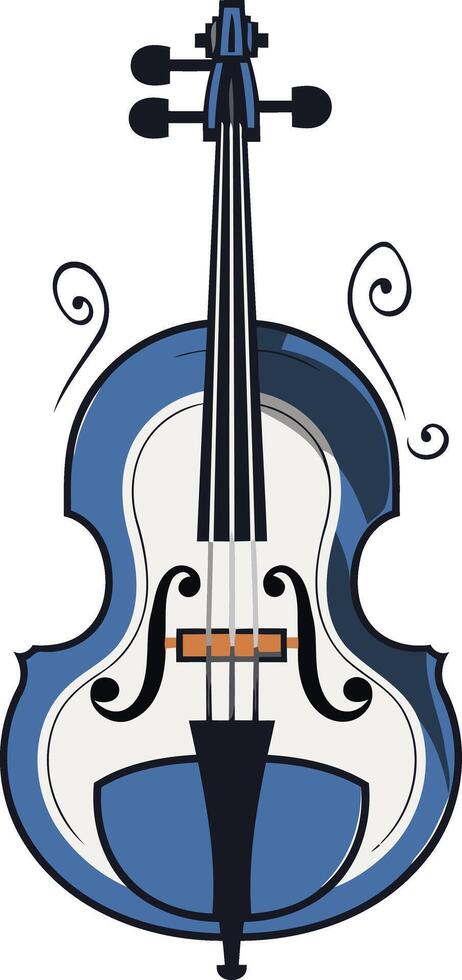 Blue and White Cello vector