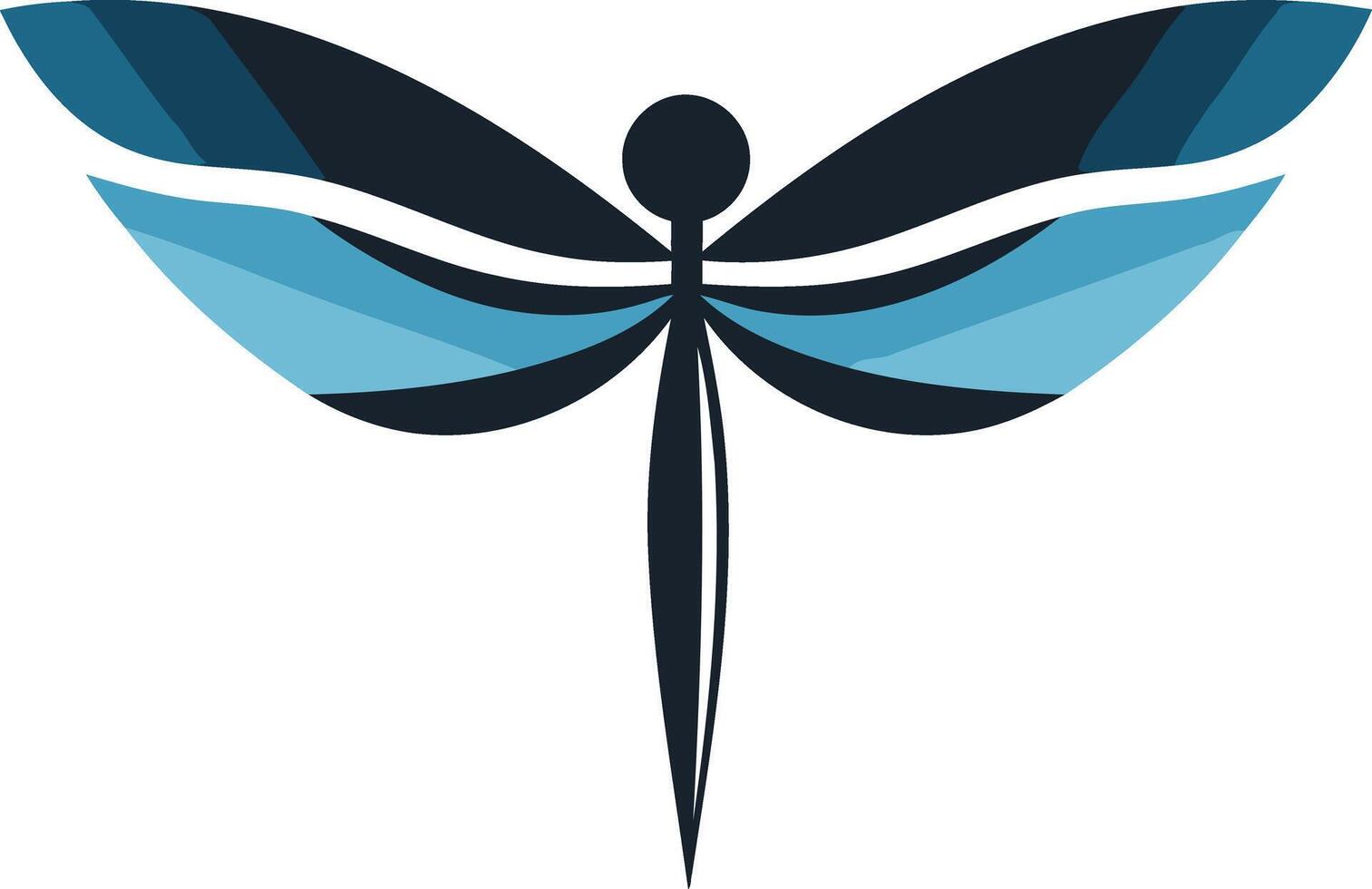 A simple yet striking abstract dragonfly logo design, perfect for nature-inspired brands, environmental organizations, or businesses focused on sustainability and growth vector
