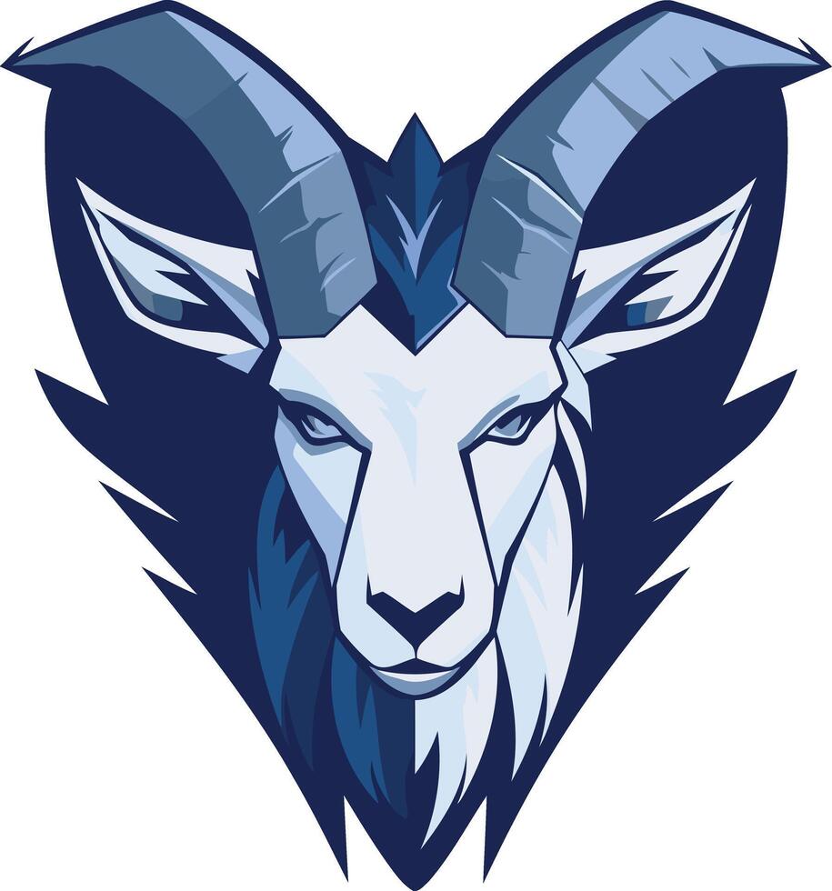 Blue and White Goat Mascot Design vector