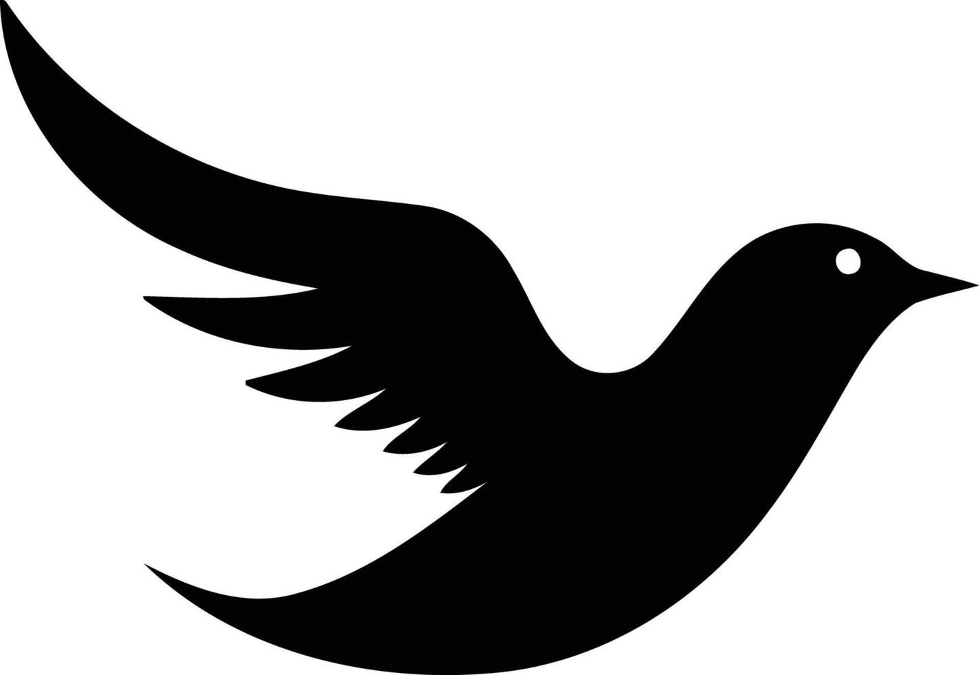 Simple and elegant black silhouette of a bird in flight, perfect for creating logos, branding, and other design projects vector