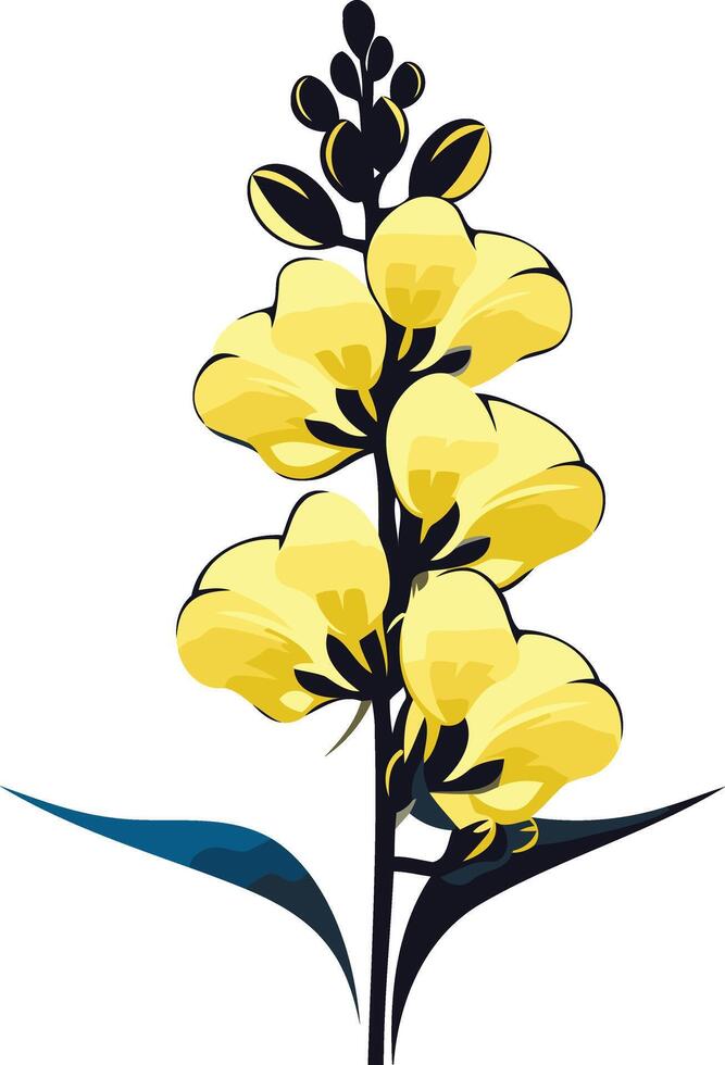Delicate yellow flower illustration, perfect for spring designs, invitations, or floral patterns vector