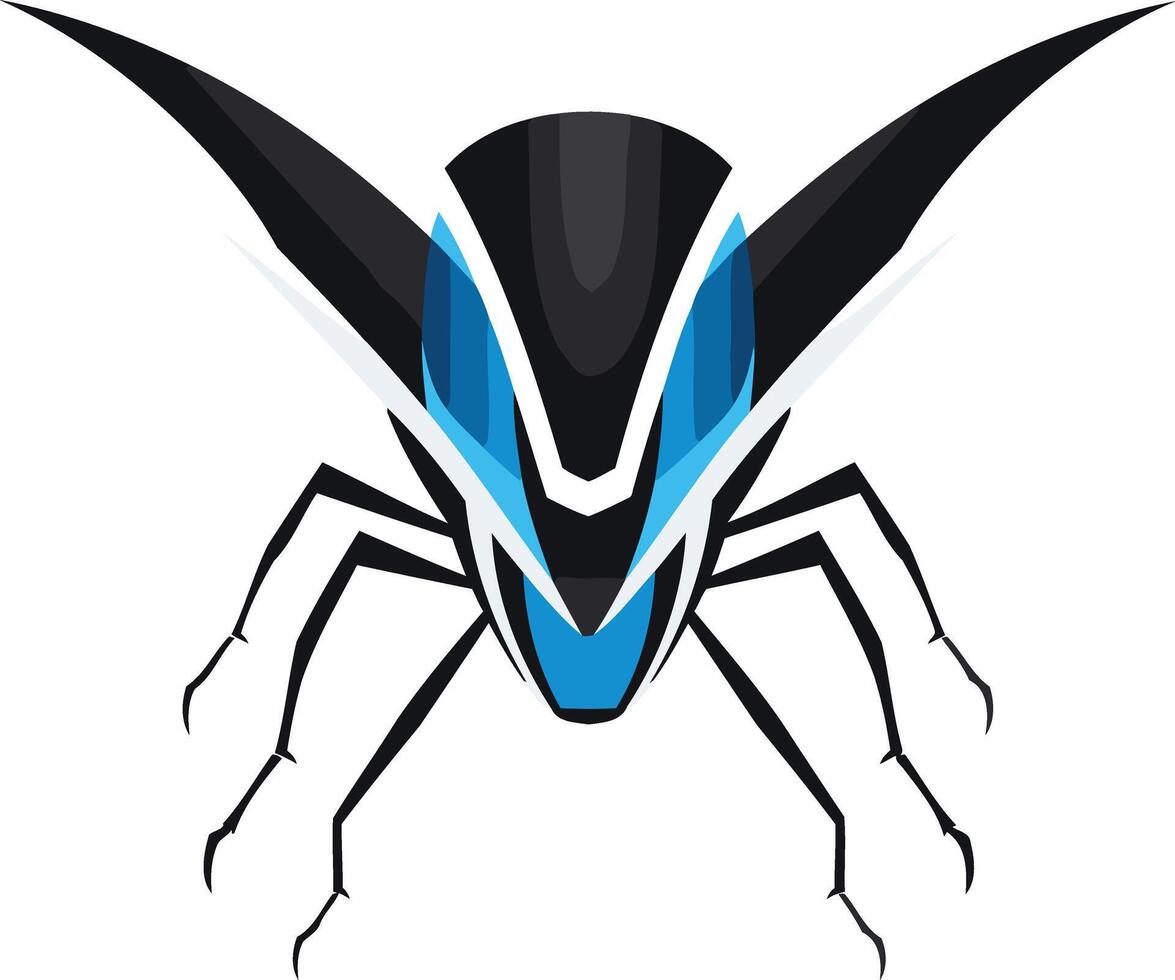 A futuristic, stylized insect logo design vector