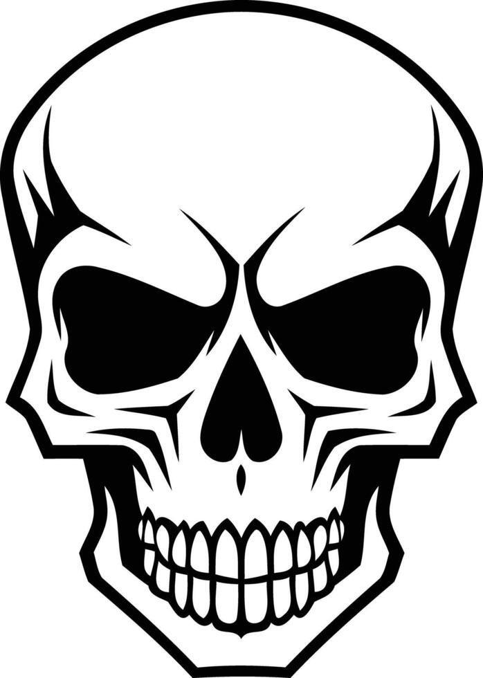 A bold and graphic illustration of a human skull, perfect for adding a touch of danger and intrigue to your design projects vector