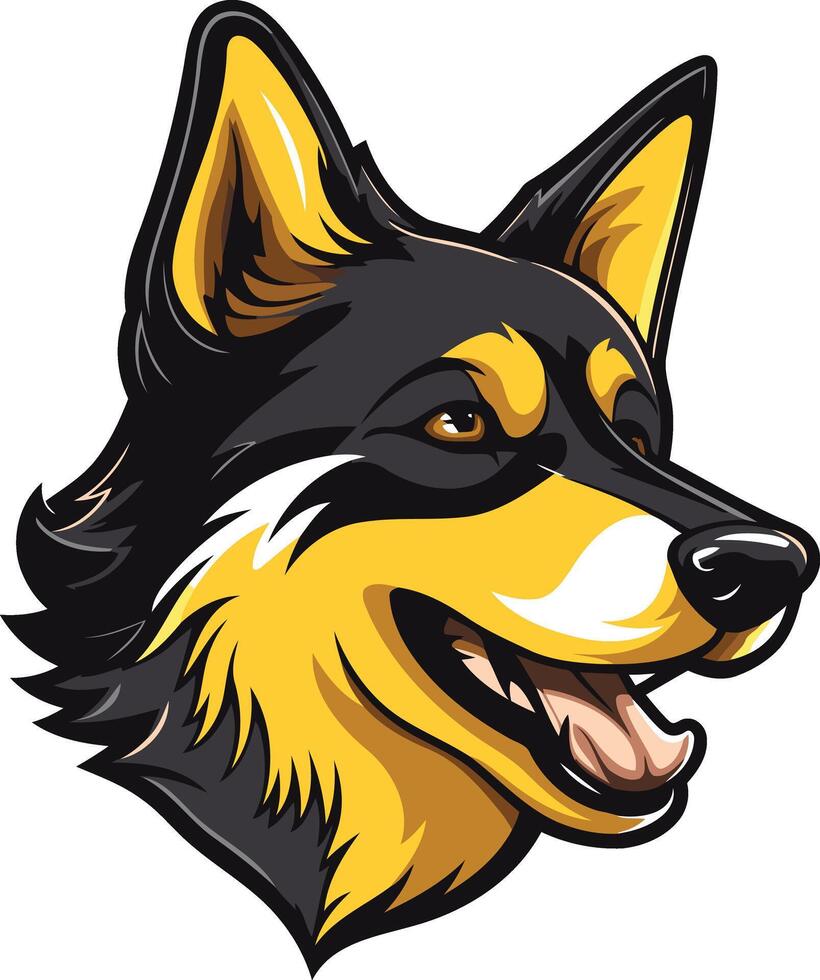A friendly, cartoon-style dog head illustration, perfect for branding, logos, or merchandise vector
