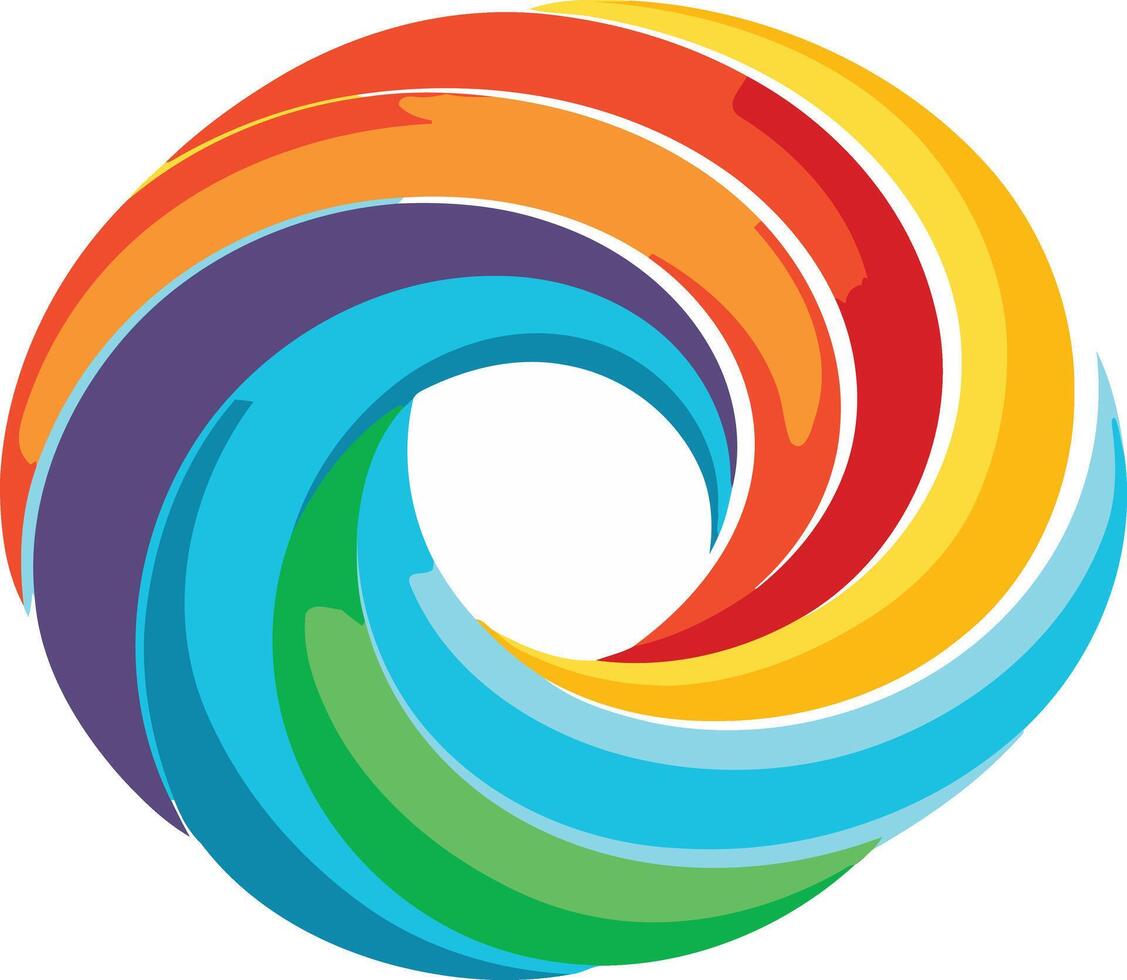 Abstract Rainbow Swirl Design vector