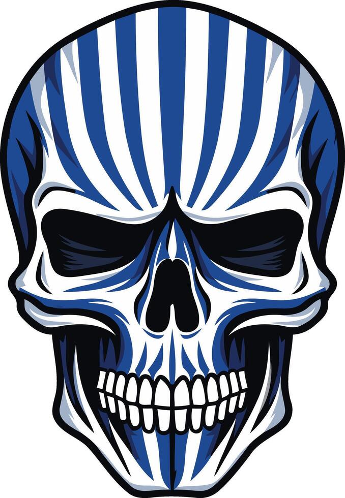 Striped Skull Illustration vector
