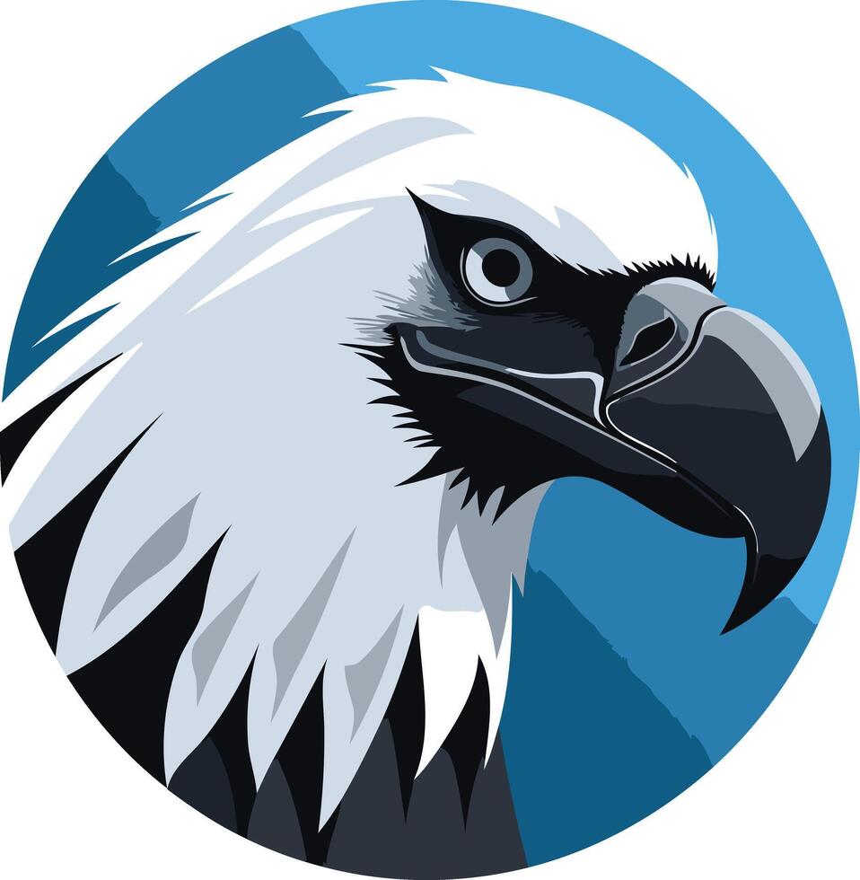 A bold and striking illustration of an eagle's head in a circular frame, perfect for branding, logos, and website design vector