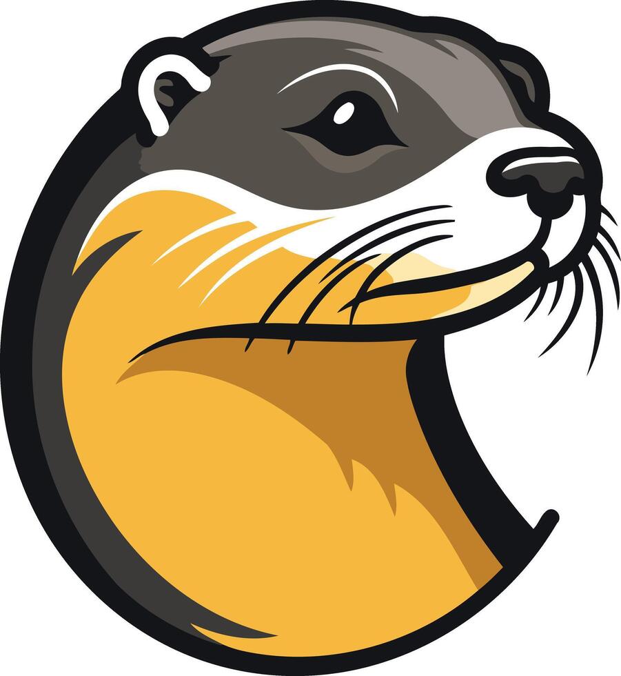 Otter Mascot Head Illustration vector