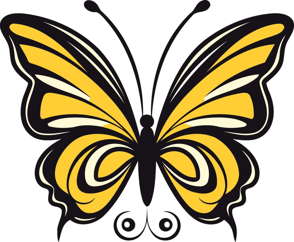 Cute yellow butterfly illustration perfect for kids' designs, nature themes, or spring projects vector