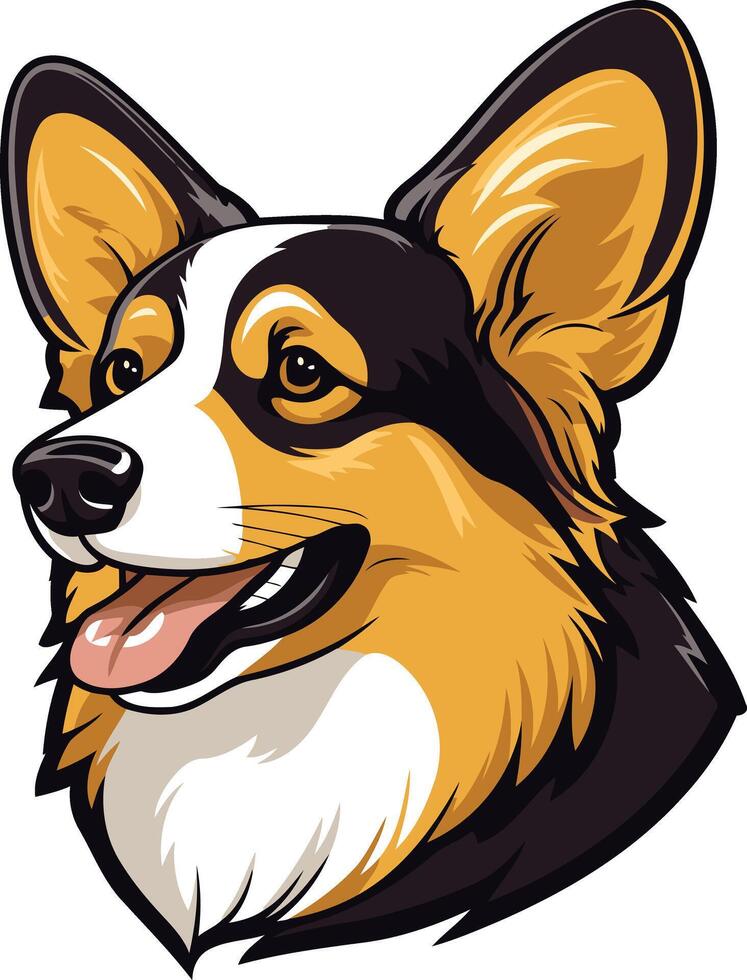 Cute cartoon illustration of a friendly pembroke welsh corgi, perfect for pet-themed designs and branding vector