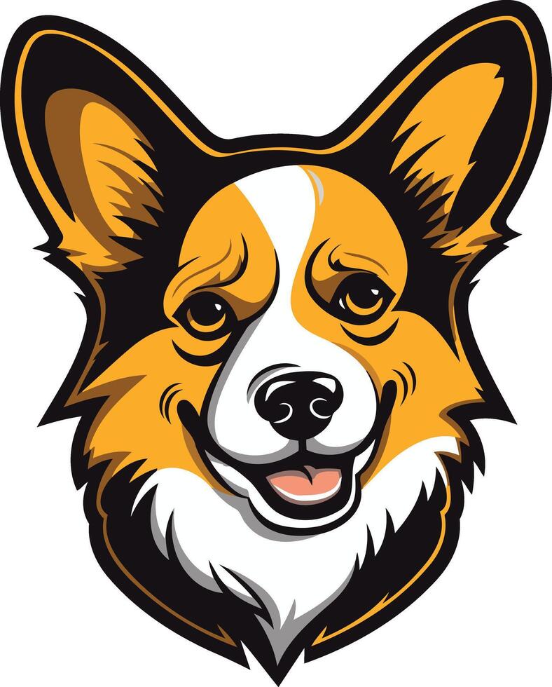 Cute cartoon illustration of a smiling pembroke welsh corgi vector