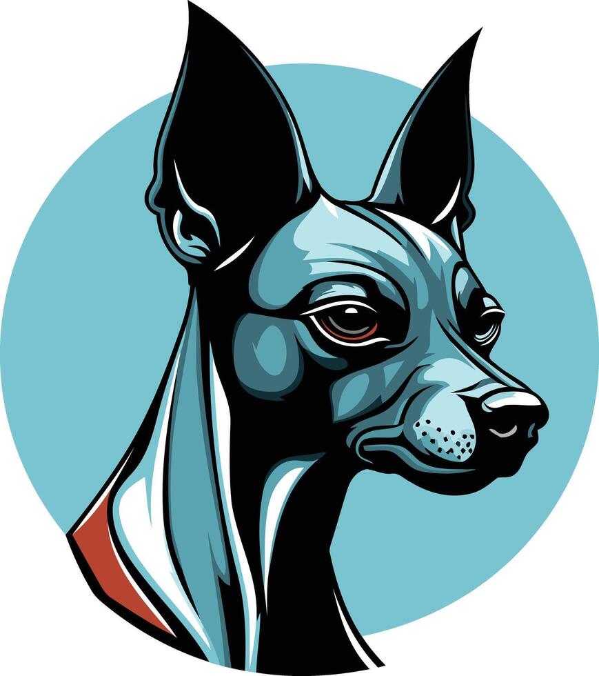 Portrait of a Black and Tan Miniature Pinscher vector