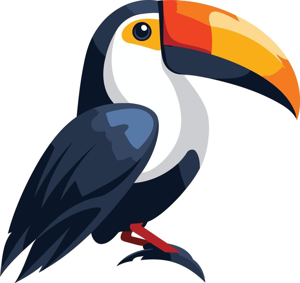 Colorful Toucan with a Large Beak vector
