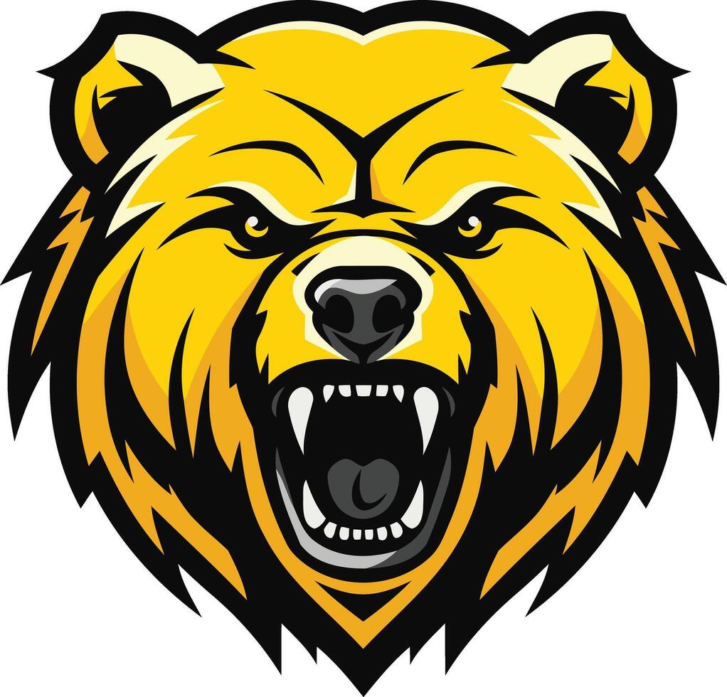 Aggressive Grizzly Bear Mascot Illustration vector