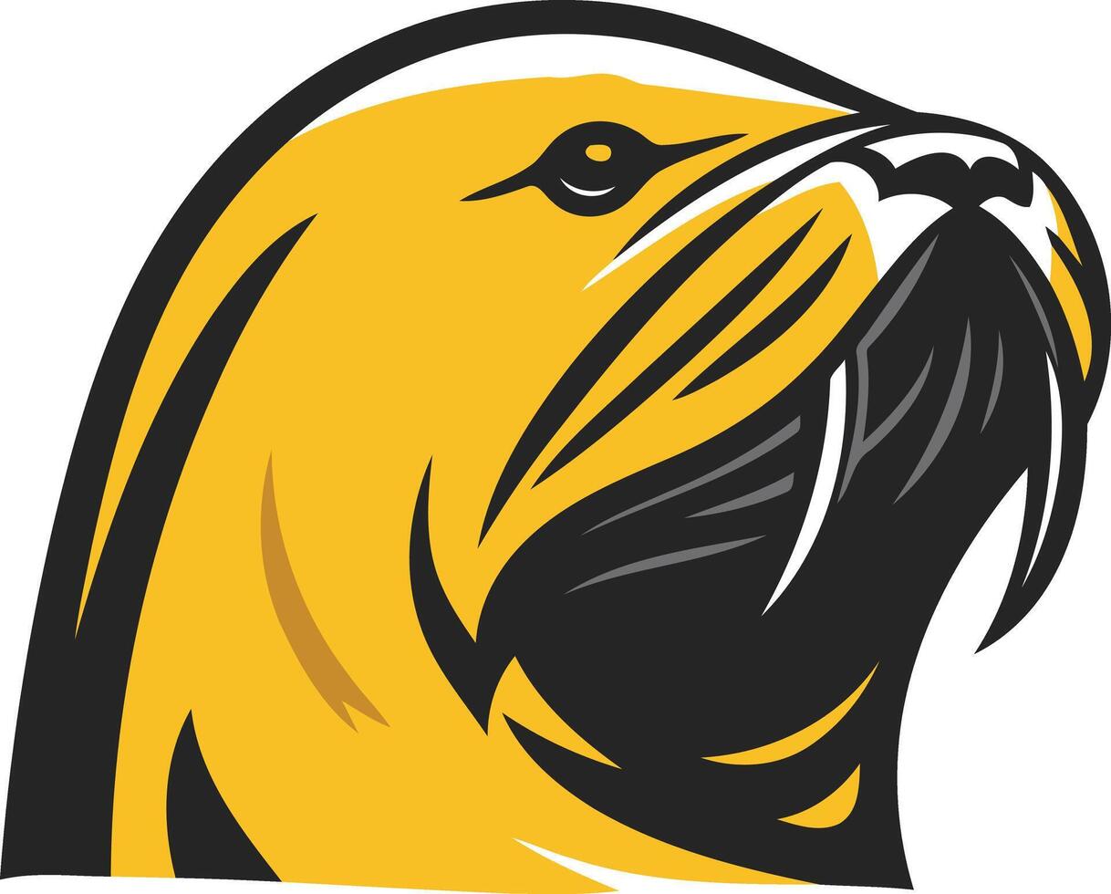 Bold and striking illustration of a walrus head, perfect for branding, logos, or mascot designs vector