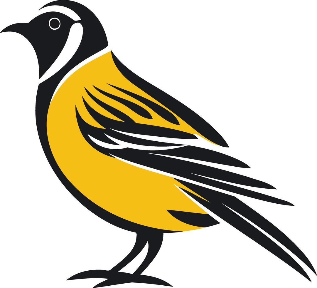 Stylized Illustration of a Yellow Bird vector
