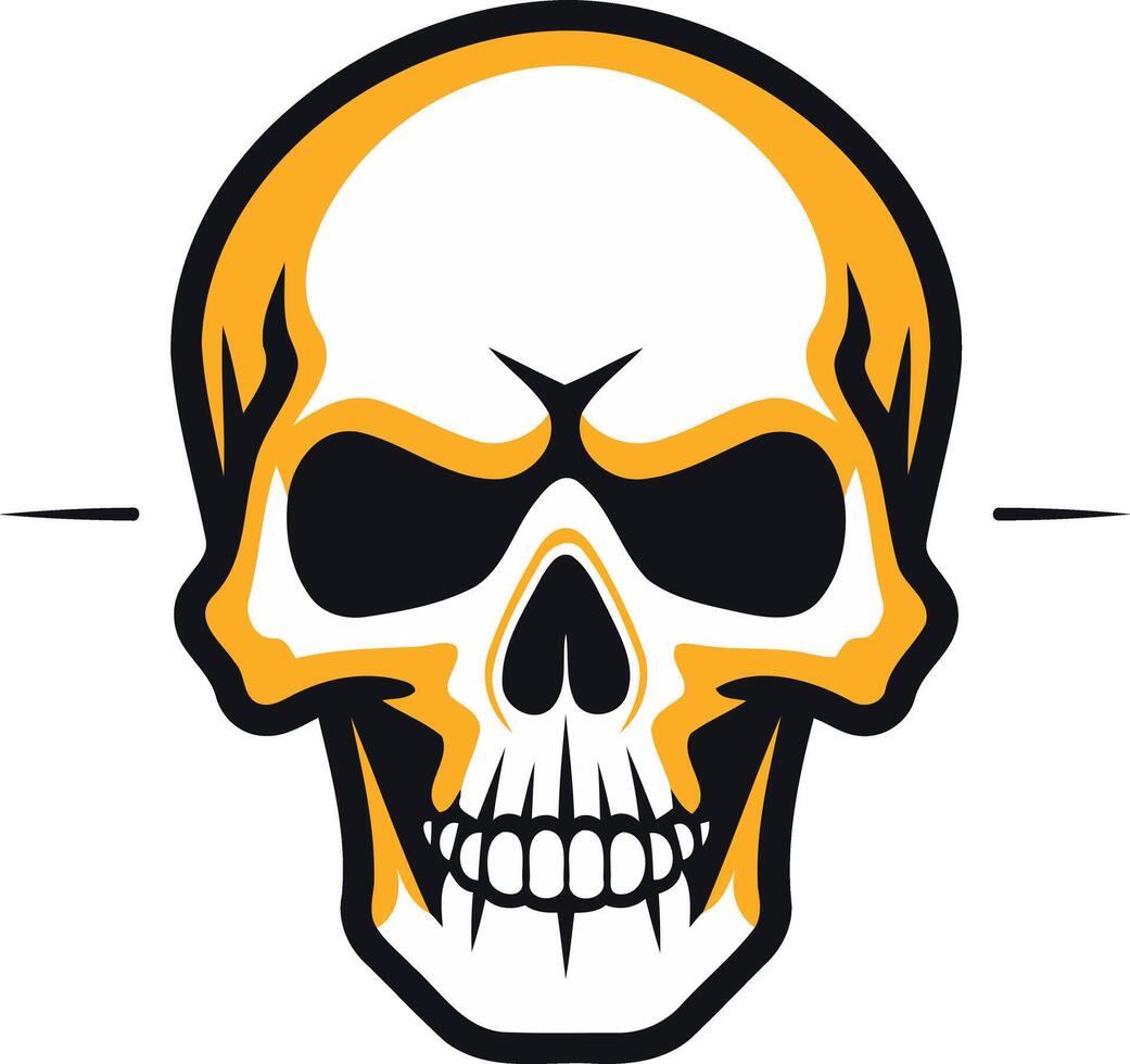 Yellow and Black Skull Illustration vector
