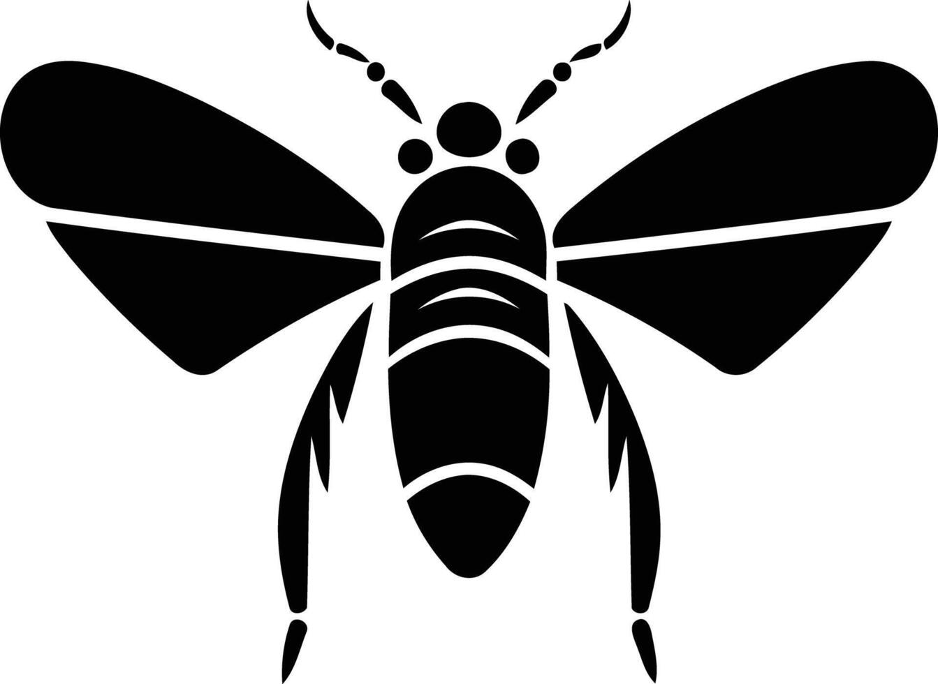 Simple yet striking silhouette of a bee, perfect for logo design or branding vector