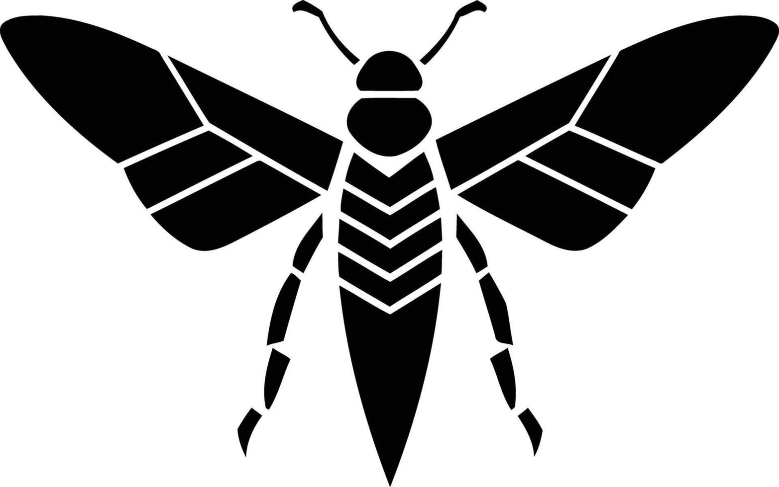 Simple yet striking silhouette of a bee, perfect for branding or design projects vector