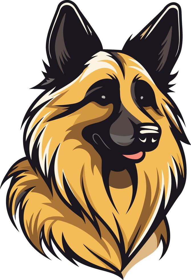 A friendly german shepherd dog head illustration vector