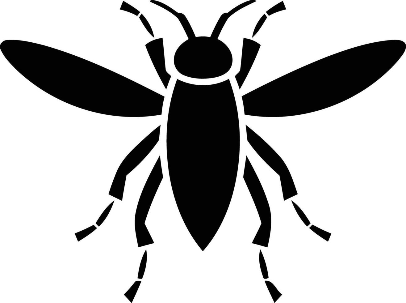 Simple, bold black and white illustration of a bee, perfect for logo design, branding, or nature-themed projects vector