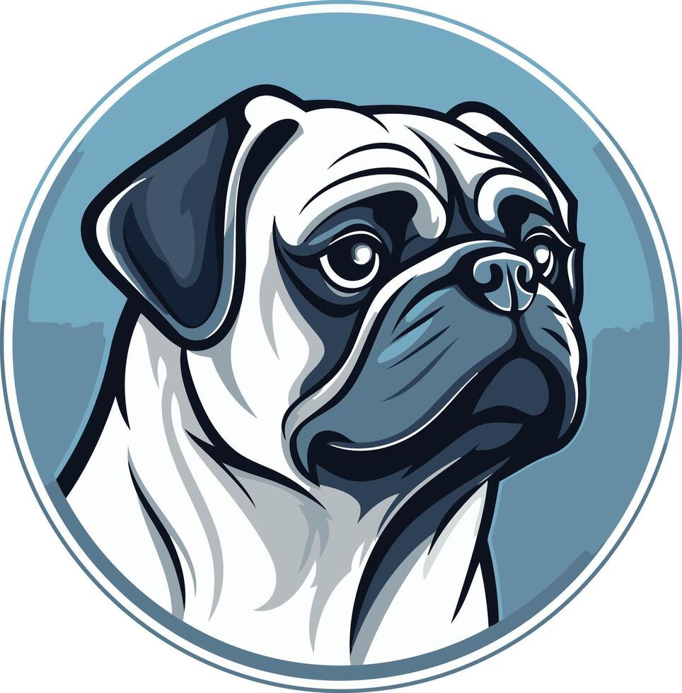Portrait of a Pug Dog vector