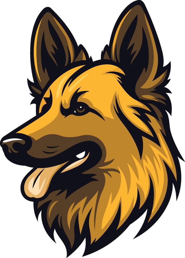 German Shepherd Dog Head Illustration vector
