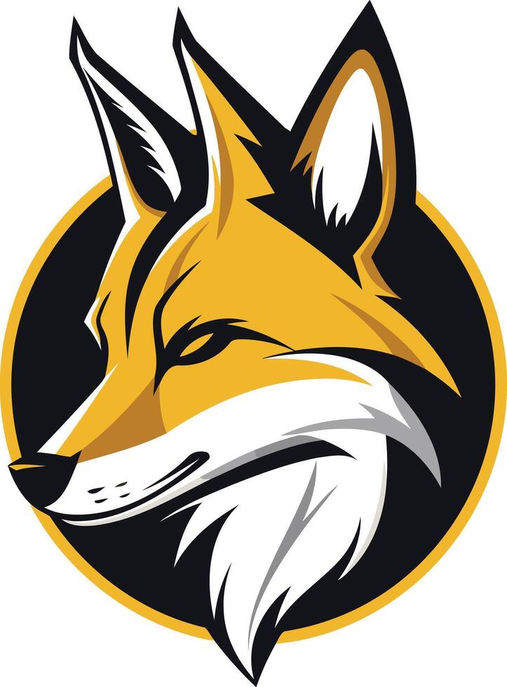 Bold and dynamic fox head logo design, perfect for a sports team, gaming clan, or brand seeking a fierce and confident image vector