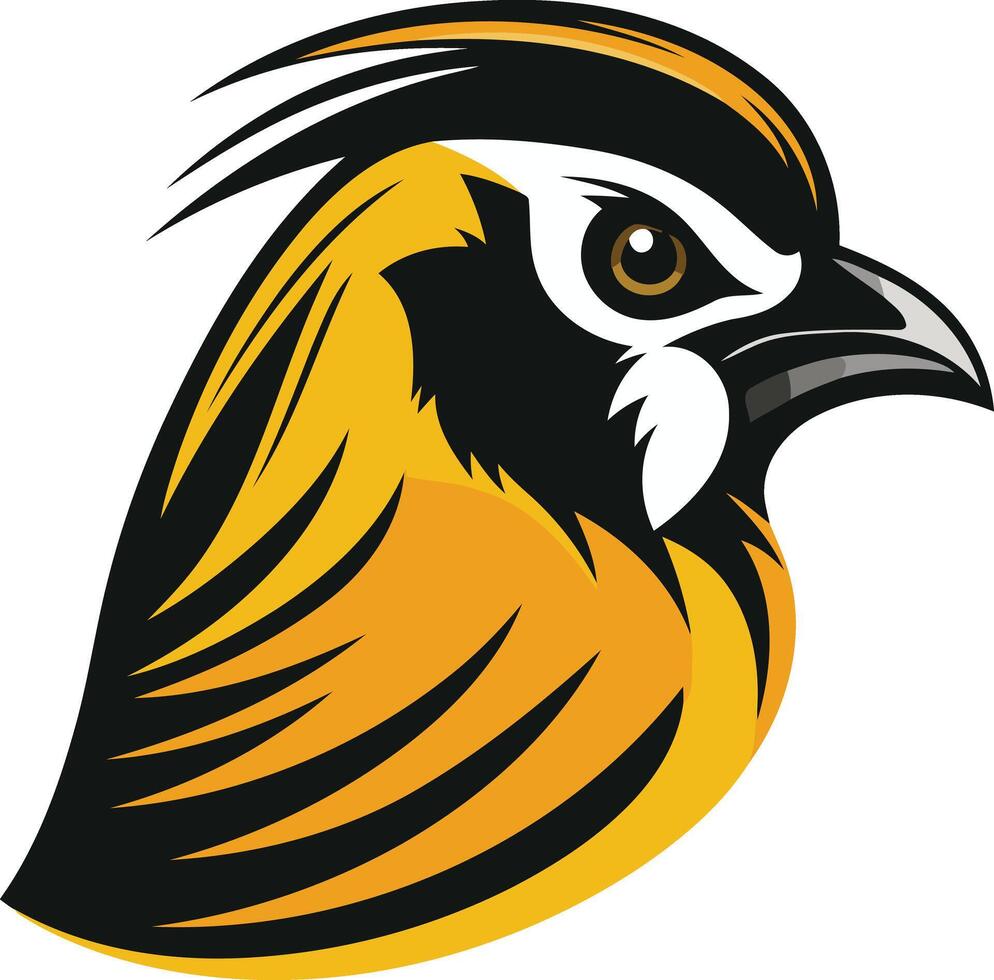 A powerful and bold illustration of a quail's head, perfect for branding, logos, and sports teams vector