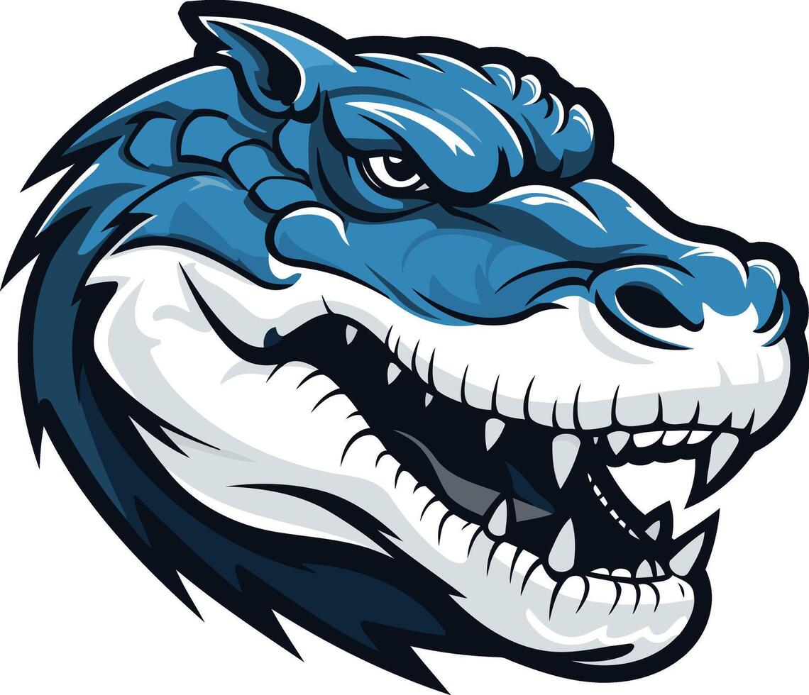 A fierce and powerful alligator mascot head, perfect for sports teams, branding, and more vector