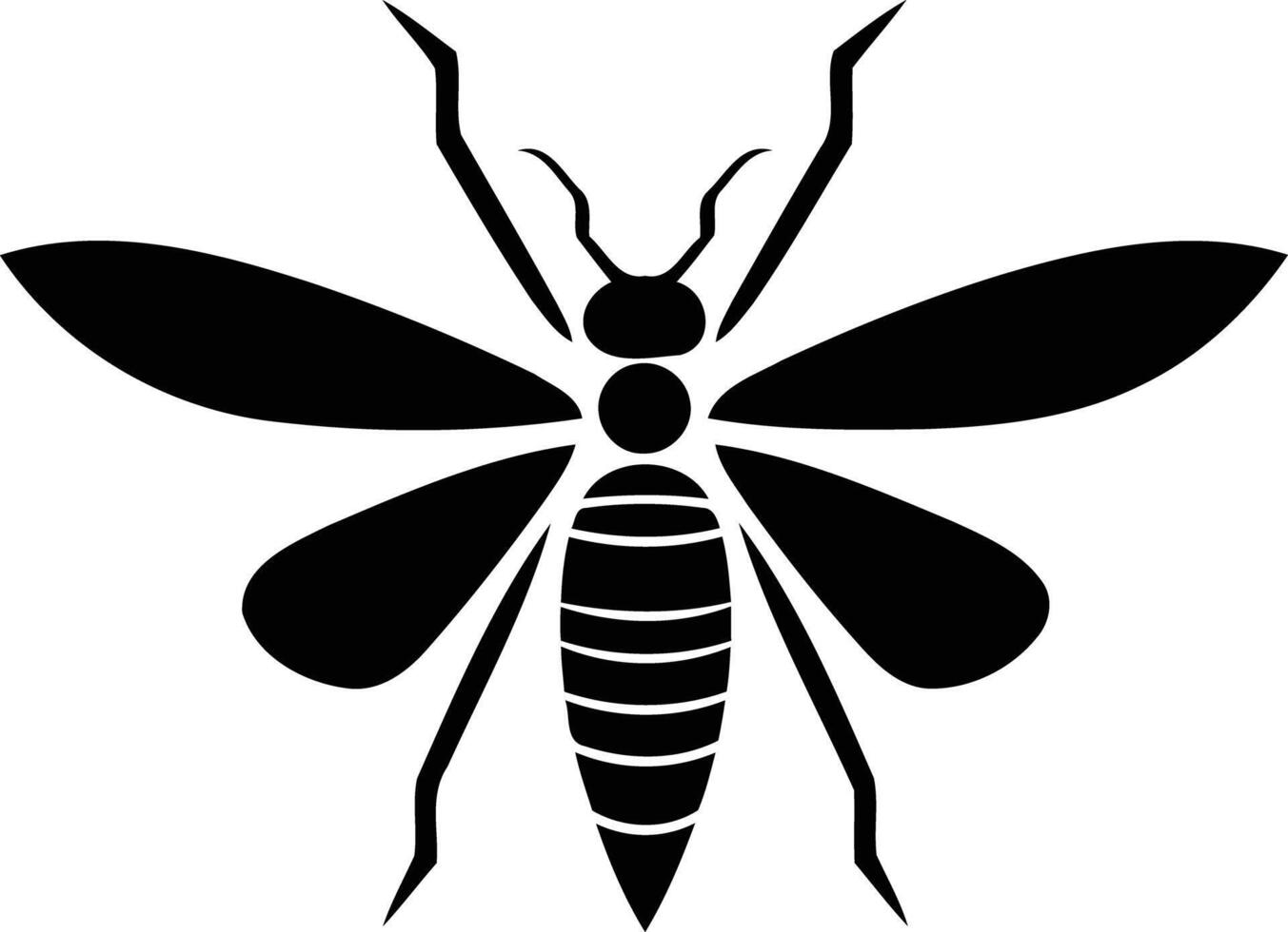 Simple, bold silhouette of a wasp, perfect for branding, logos, or illustrations vector