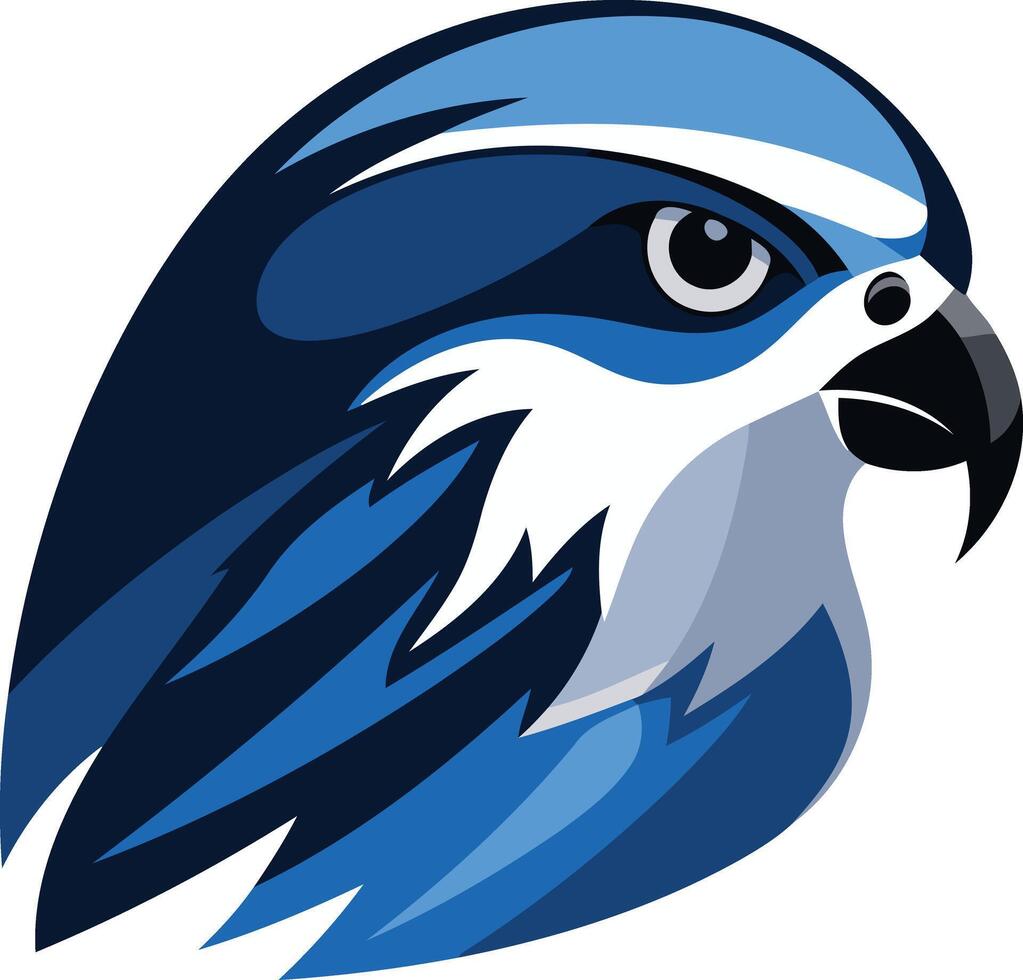 Blue Falcon Head Logo Design vector