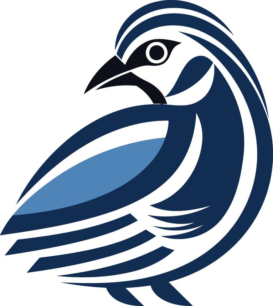 A stylized blue bird design, perfect for branding or logo use vector