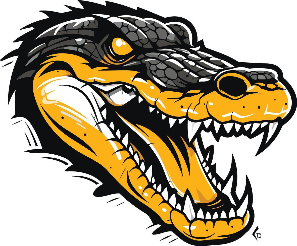 Fearsome alligator head illustration, perfect for sports teams, logos, and branding vector