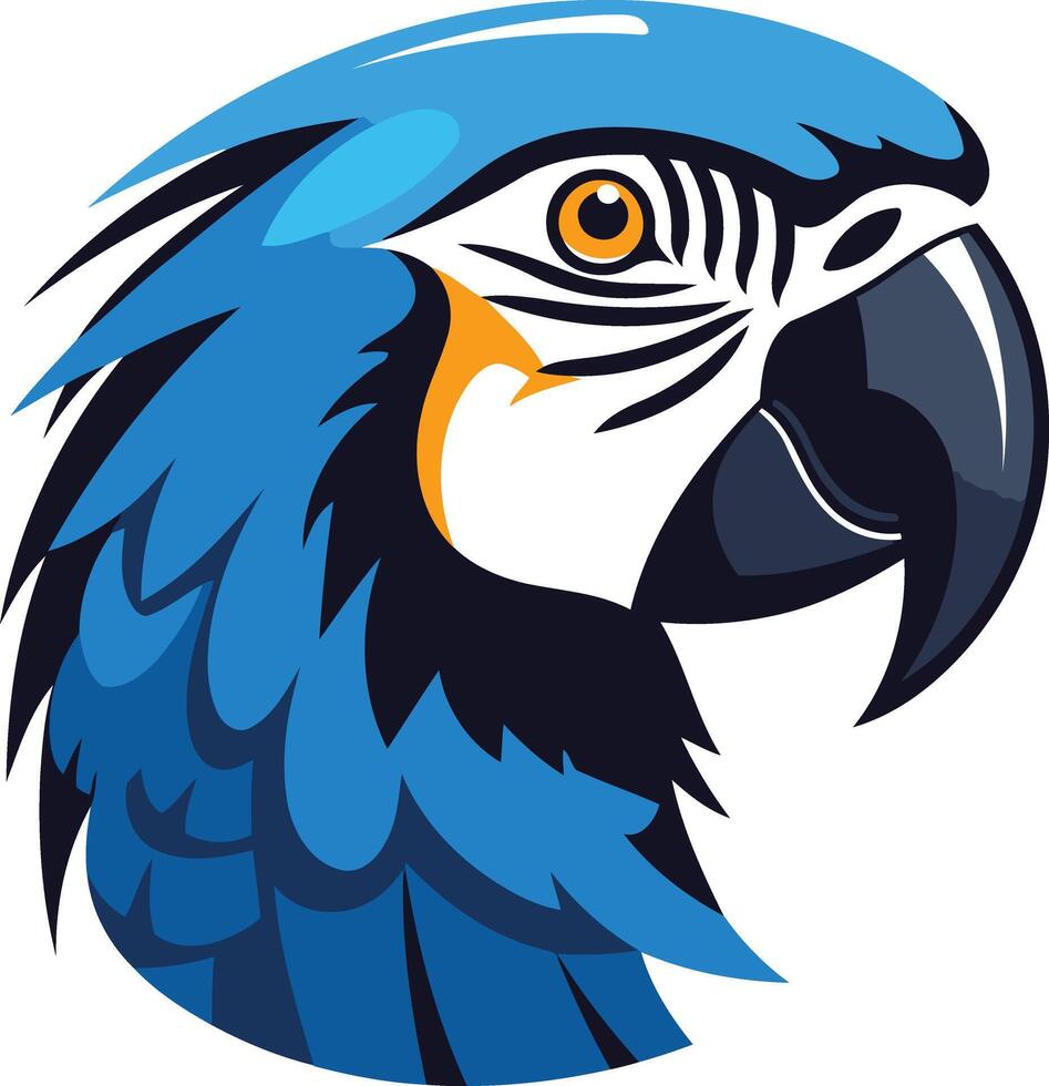 Blue and Yellow Macaw Head vector