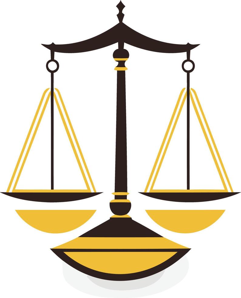 A simple, yet elegant illustration of a balance scale, perfect for legal and justice themed projects vector