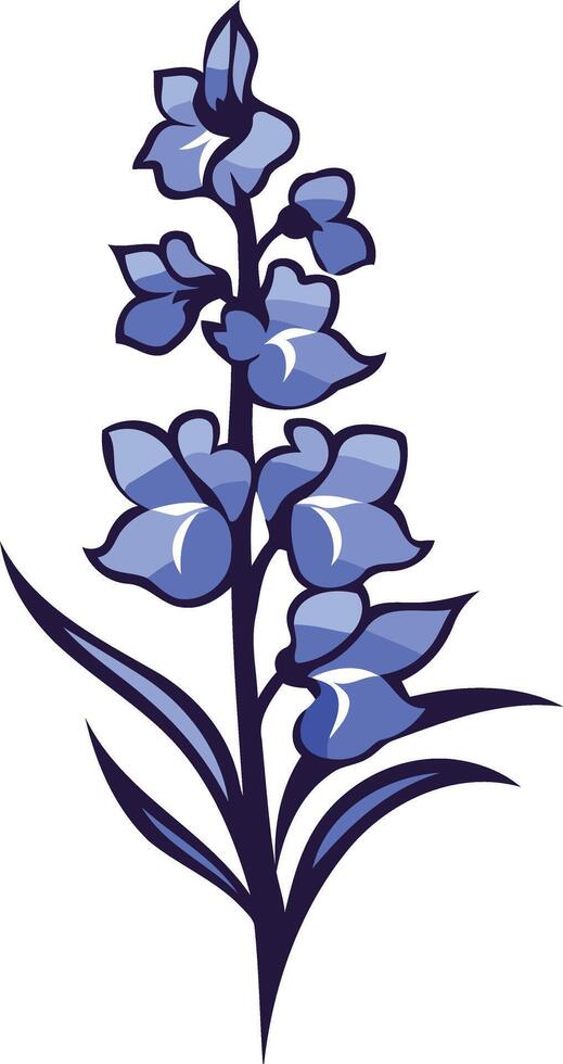 Elegant blue flower illustration, perfect for floral designs, patterns, and branding vector