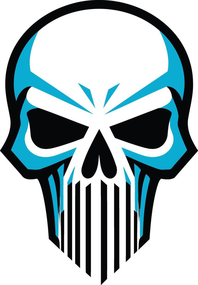 Blue and Black Skull Design vector