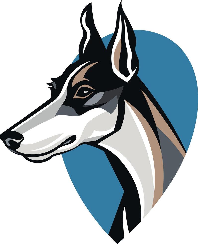 A stylish and modern illustration of a greyhound dog's head, perfect for pet-related businesses, branding, or pet-themed designs vector