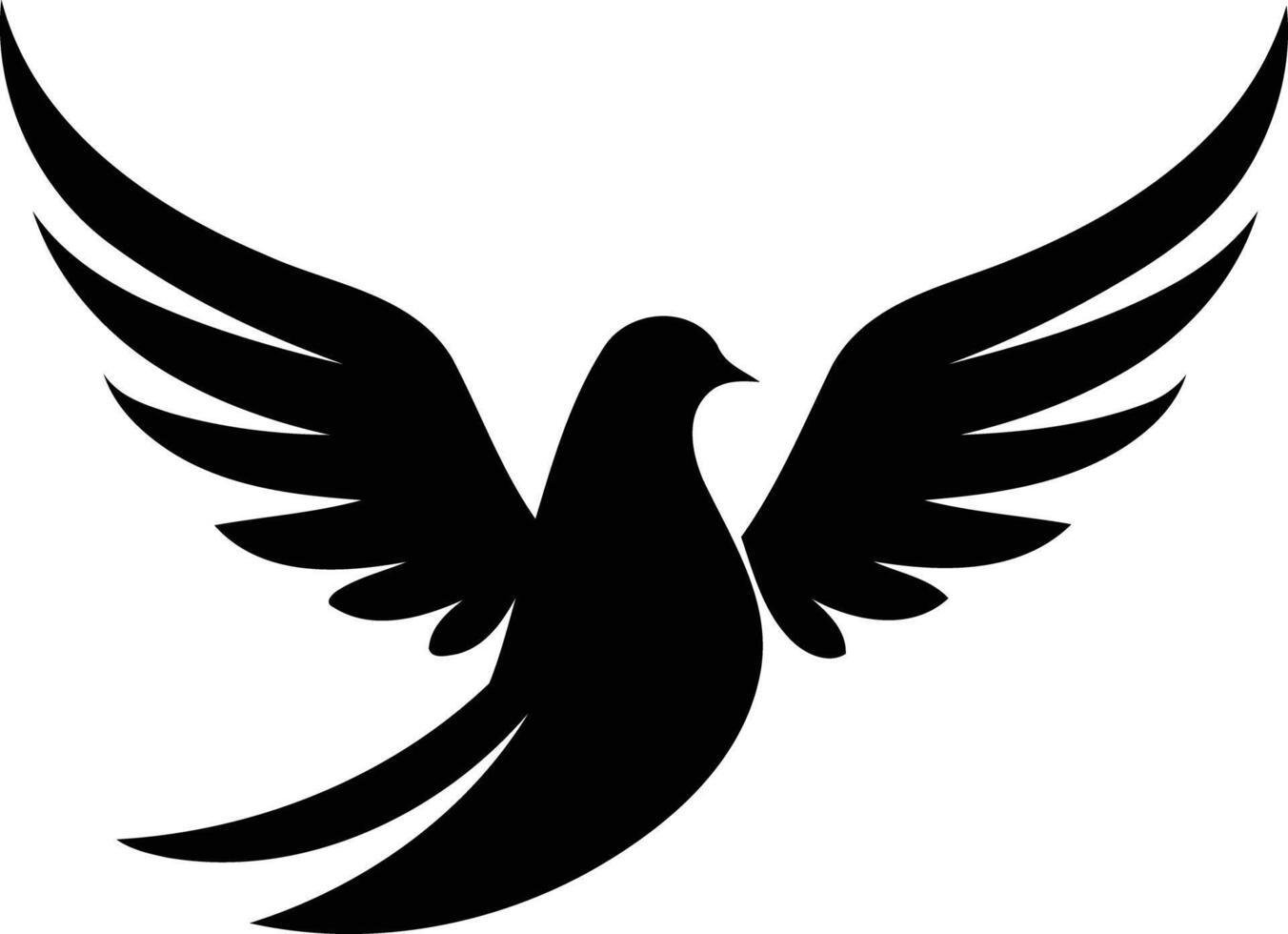 Simple and elegant silhouette of a dove in flight vector
