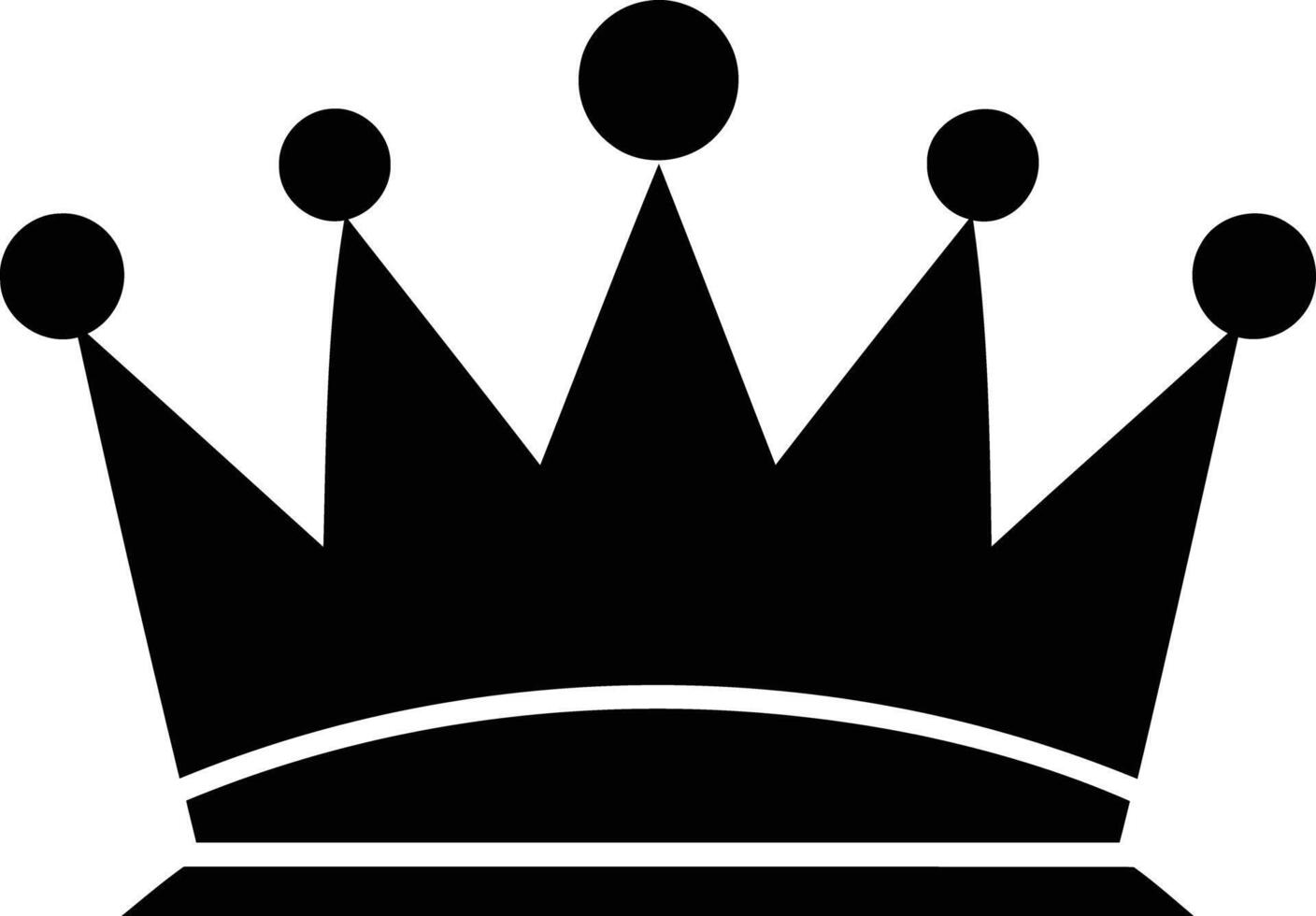 Simple yet elegant black and white crown icon, perfect for web design, app development, or branding projects vector