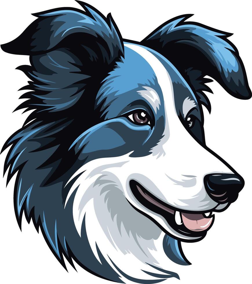 Blue Merle Border Collie Portrait vector