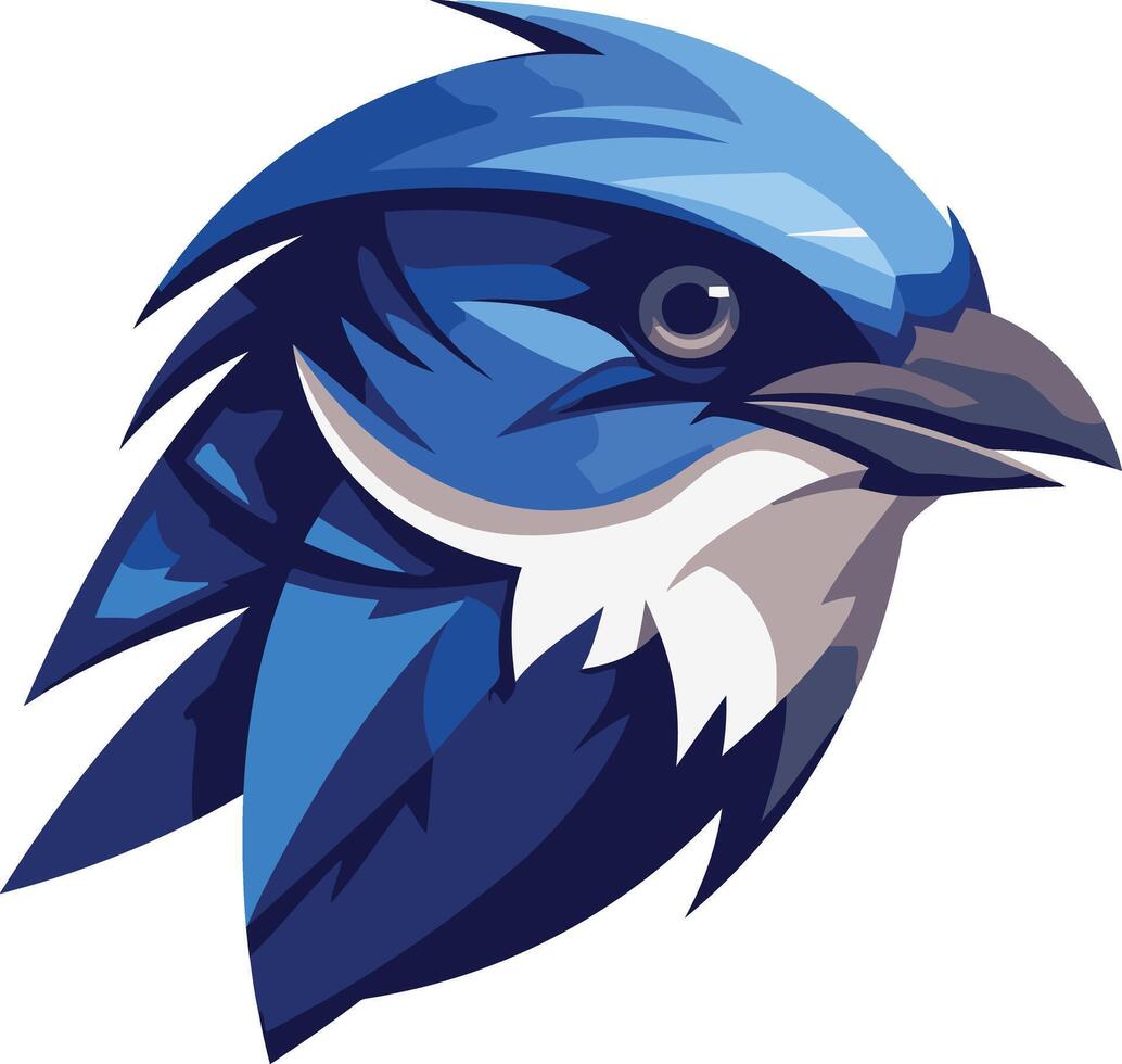 Bold and stylized blue jay illustration, perfect for logos, branding, or mascot designs vector