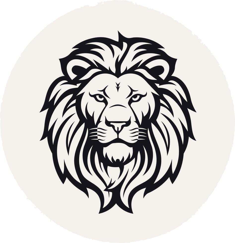 Powerful lion head logo design, perfect for branding, t-shirts, and more vector