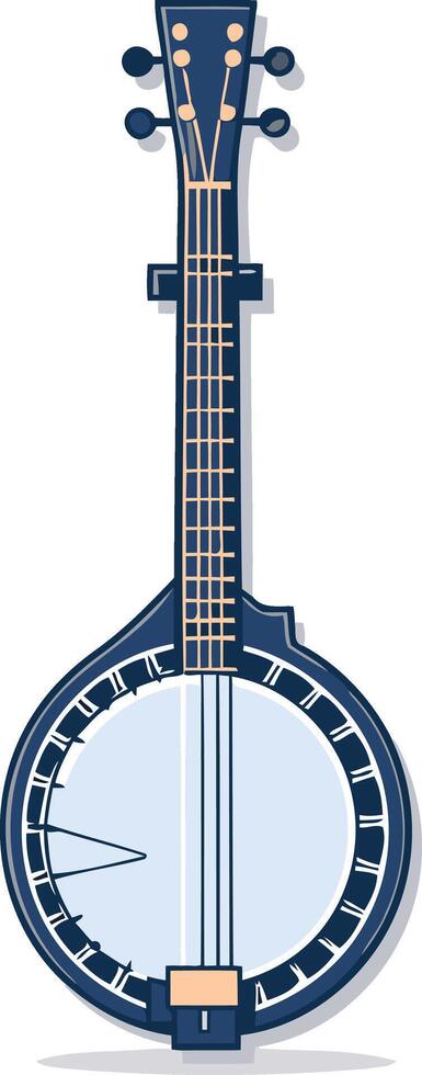 Blue and White Banjo Illustration vector