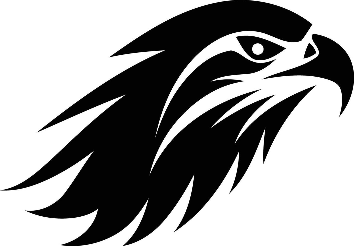 Sharp black and white silhouette of an eagle head vector